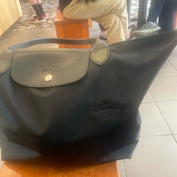 Longchamp Handbags - LONGCHAMP MONOCHROM ALL-BLACK Frm TUNISIA GORG Bag LUX RARE GENUINE SLEEK Lrg